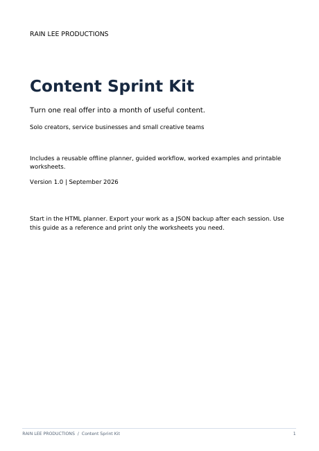 Content Sprint Kit guide cover